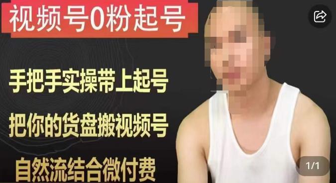 天诺老吴视频号0粉起号课程,手把手实操带上起号,把你的货盘搬视频号,自然流结合微付费-开心分享网