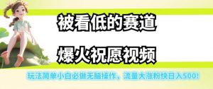 被看低的赛道爆火祝愿视频，玩法简单小白必做无脑操作，流量大涨粉快日入500-开心分享网
