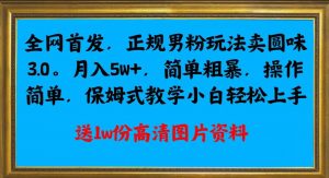 全网首发正规男粉玩法卖圆味3.0,月入5W+,简单粗暴,操作简单,保姆式教学,小白轻松上手-开心分享网