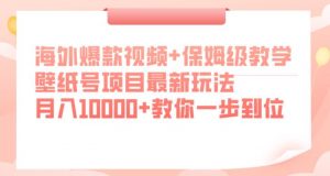 海外爆款视频+保姆级教学，壁纸号项目最新玩法，月入10000+教你一步到位【揭秘】-开心分享网