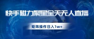 快手磁力聚星全天无人直播,矩阵操作日入1w+【揭秘】-开心分享网