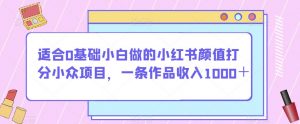 适合0基础小白做的小红书颜值打分小众项目,一条作品收入1000+【揭秘】-开心分享网