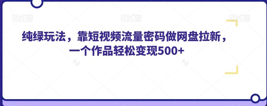 纯绿玩法,靠短视频流量密码做网盘拉新,一个作品轻松变现500+【揭秘】-开心分享网