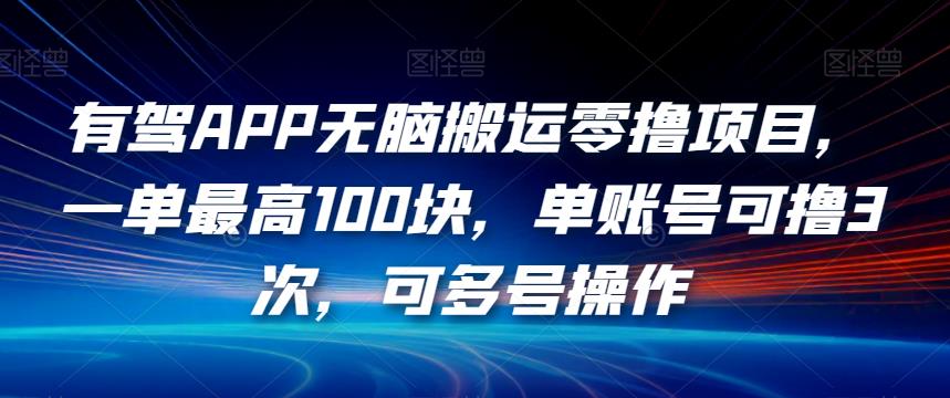 有驾APP无脑搬运零撸项目,一单最高100块,单账号可撸3次,可多号操作【揭秘】-开心分享网