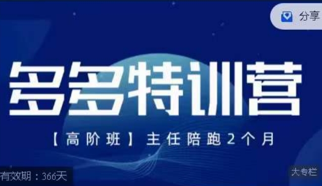 纪主任·多多特训营高阶班【9月13日更新】,拼多多最新玩法技巧落地实操-开心分享网