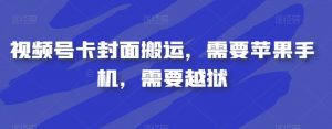 视频号卡封面搬运，需要苹果手机，需要越狱-开心分享网