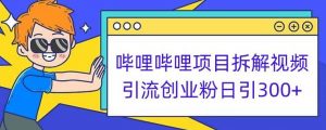 哔哩哔哩项目拆解引流创业粉日引300+小白可轻松上手【揭秘】-开心分享网