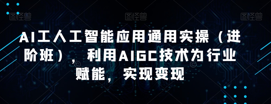 AI工人工智能应用通用实操(进阶班),利用AIGC技术为行业赋能,实现变现-开心分享网