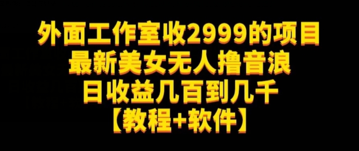 外面工作室收2999的项目最新美女无人撸音浪日收益几百到几千【教程+软件】(仅揭秘)-开心分享网