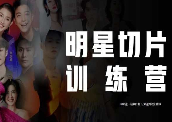 王子·明星切片线上训练营(2023),和明星一起拿红利,让明星为我们赚钱-开心分享网