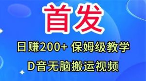 首发,抖音无脑搬运视频,日赚200+保姆级教学【揭秘】-开心分享网