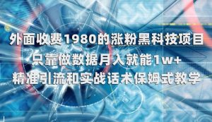 外面收费1980的涨粉黑科技项目,只靠做数据月入就能1w+【揭秘】-开心分享网