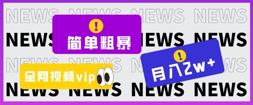 简单粗暴零成本,高回报,全网视频VIP掘金项目,月入2万+【揭秘】-开心分享网
