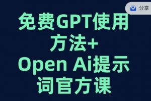 免费GPT+OPEN AI提示词官方课-开心分享网
