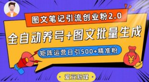 爱豆新媒:全自动养号+图文批量生成,日引500+创业粉(抖音小红书图文笔记2.0)-开心分享网