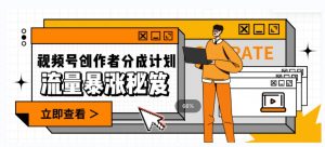 一条视频收益3000+，一条作品涨粉2000+，视频号流量爆炸·的秘籍-开心分享网