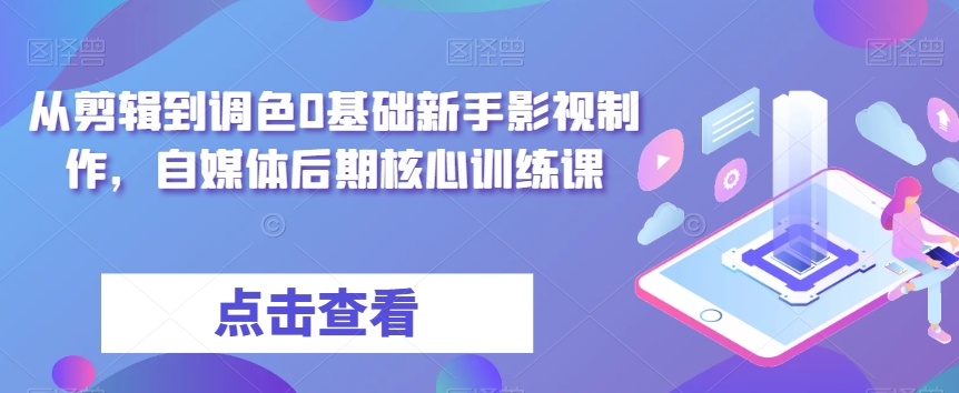 从剪辑到调色0基础新手影视制作,自媒体后期核心训练课-开心分享网