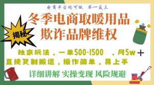 利用电商平台冬季销售取暖用品欺诈行为合理制裁店铺，单日入900+【仅揭秘】-开心分享网