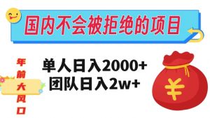 在国内不怕被拒绝的项目,单人日入2000,团队日入20000+【揭秘】-开心分享网