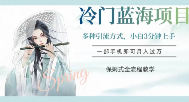 冷门蓝海项目，操作简单，小白3分钟上手，多种引流方式，保姆式全流程教学【揭秘】-开心分享网