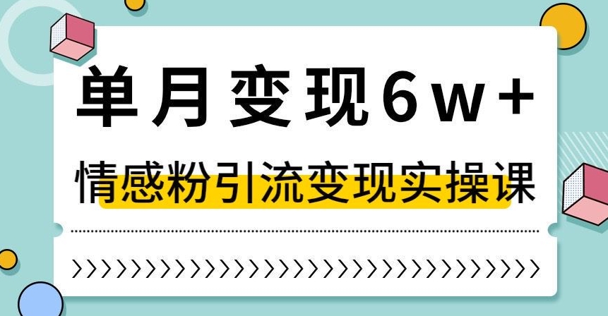 单月变现6W+，抖音情感粉引流变现实操课，小白可做，轻松上手，独家赛道【揭秘】-开心分享网