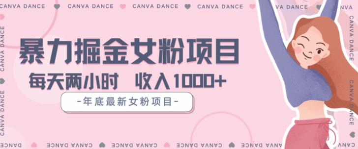 年底暴力女粉掘金项目5天变现1.5W+【揭秘】-开心分享网