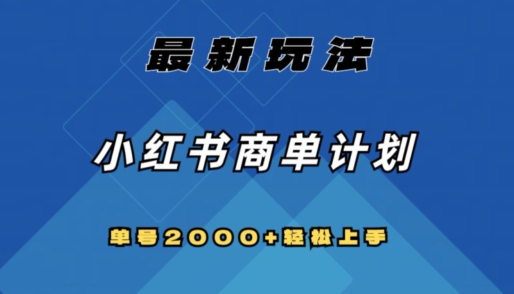 全网首发,小红书商单计划最新玩法,单号2000+可扩大可复制【揭秘】-开心分享网