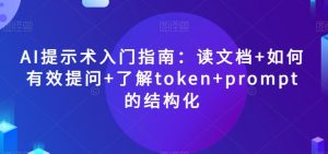 AI提示术入门指南:读文档+如何有效提问+了解token+prompt的结构化【揭秘】-开心分享网