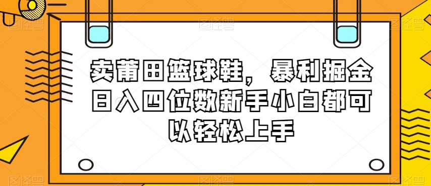 卖莆田篮球鞋,暴利掘金日入四位数新手小白都可以轻松上手【揭秘】-开心分享网