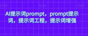 AI提示词prompt，prompt提示词，提示词工程，提示词增强-开心分享网