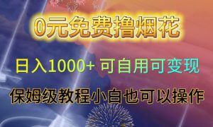 0元免费撸烟花日入1000+可自用可变现保姆级教程小白也可以操作【仅揭秘】-开心分享网