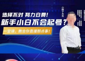 大左教您从0到1做直播带货,选择不对,努力白费,5小时课程搞定那点事,解决你起号问题-开心分享网