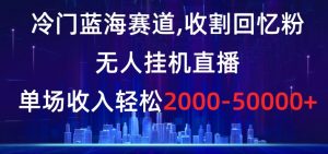 冷门蓝海赛道，收割回忆粉，无人挂机直播，单场收入轻松2000-5w+【揭秘】-开心分享网