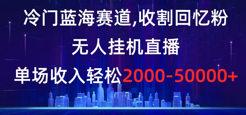 冷门蓝海赛道,收割回忆粉,无人挂机直播,单场收入轻松2000-5w+【揭秘】-开心分享网