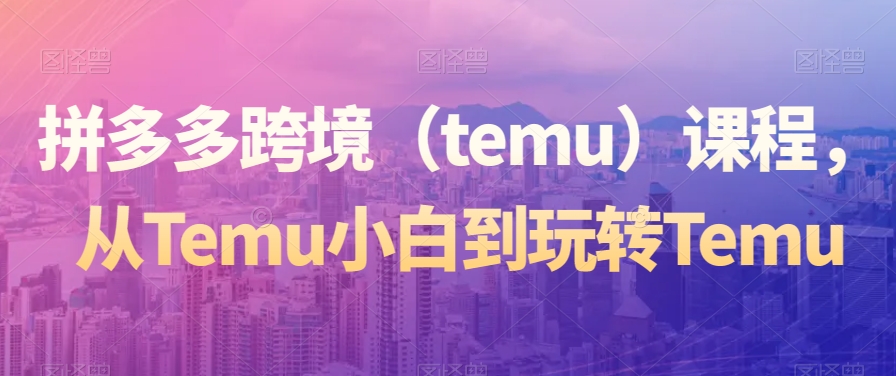 拼多多跨境(temu)课程,从Temu小白到玩转Temu-开心分享网