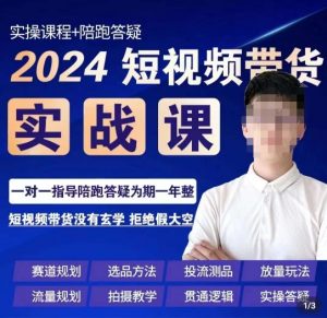 果哥·2024短视频带货实操课,赛道规划/选品方法/投流测品/放量玩法/流量规划/拍摄教学-开心分享网