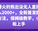 最近爆火的熊出没无人直播，轻松日入2000+，全新首发防版权违规方法，保姆级教学，小白轻松上手