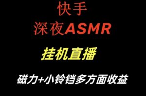快手深夜ASMR挂机直播，磁力+小铃铛收益（附带工具和5G素材）【揭秘】-开心分享网