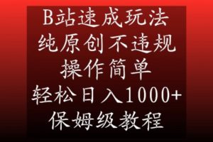 B站速成玩法,纯原创不违规,操作简单,轻松日入1000+,保姆级教程【揭秘】-开心分享网
