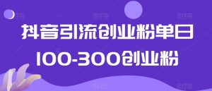 抖音引流创业粉单日100-300创业粉【揭秘】-开心分享网