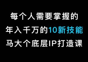 马大个的IP底层逻辑课,每个人需要掌握的年入千万的10新技能,约会底层IP打造方法!-开心分享网