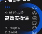 亚马逊运营高效实操课，LISTING优化，选品思路