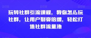 玩转社群引流课程,教你怎么玩社群,让用户裂变倍增,轻松打造社群流量池-开心分享网