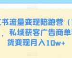 小红书流量变现陪跑营（第九期），私域获客广告商单和带货变现月入10W+