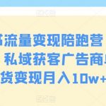 小红书流量变现陪跑营（第九期），私域获客广告商单和带货变现月入10W+