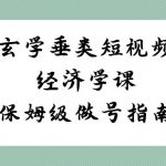 玄学 垂类短视频经济学课，保姆级做号指南（8节课）