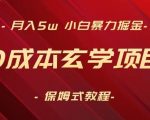 月入5W+，小白暴力掘金，0成本玄学项目，保姆式教学（教程+软件）【揭秘】