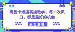 商品卡爆店实操教学,每一次风口,都是最好的机会-开心分享网