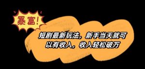 短剧最新玩法,新手当天就可以有收入,收入轻松破万【揭秘】-开心分享网