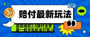 超级维权2.0全新玩法，2024赔付全思路职业打假一部手机搞定【仅揭秘】-开心分享网